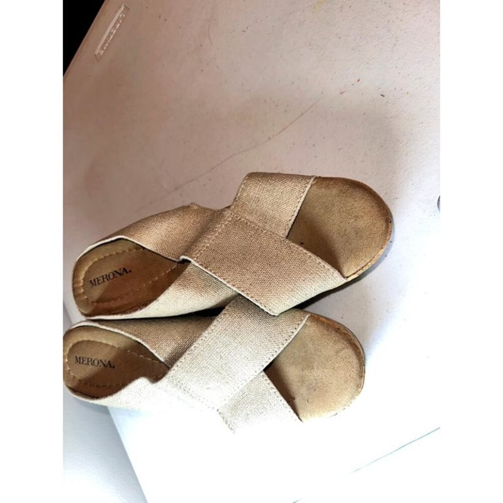 Merona Beige Canvas Wedge Sandals